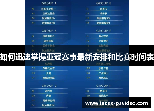 如何迅速掌握亚冠赛事最新安排和比赛时间表